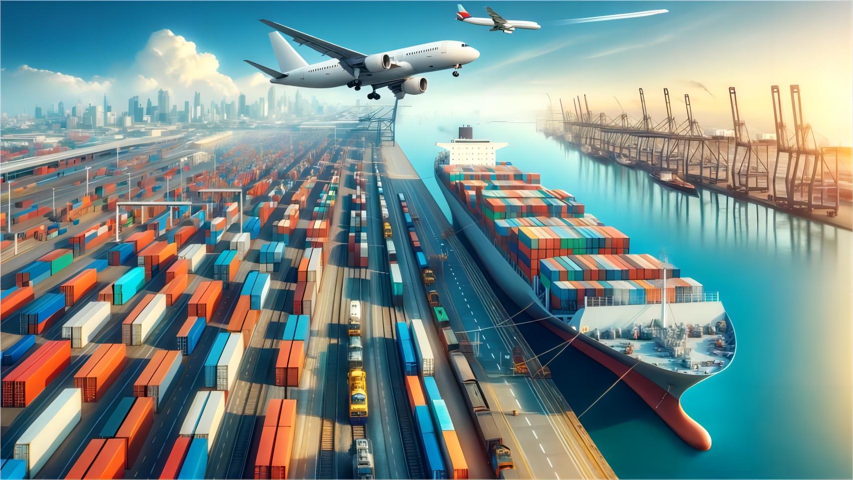Global logistics network map showing routes from China to the world