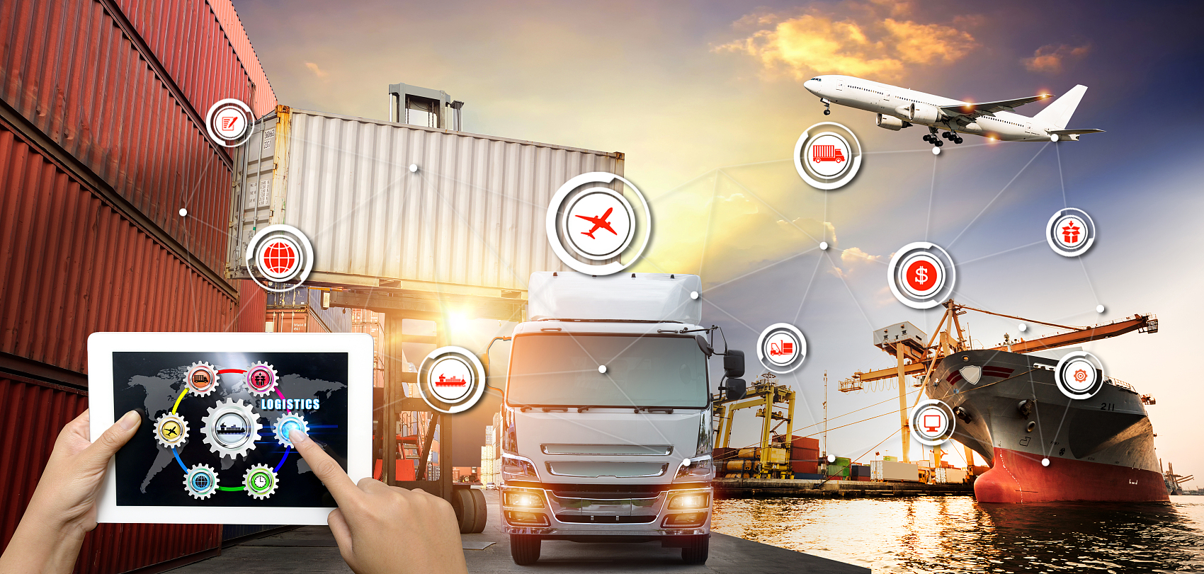 Logistics warehouse handling import goods from China