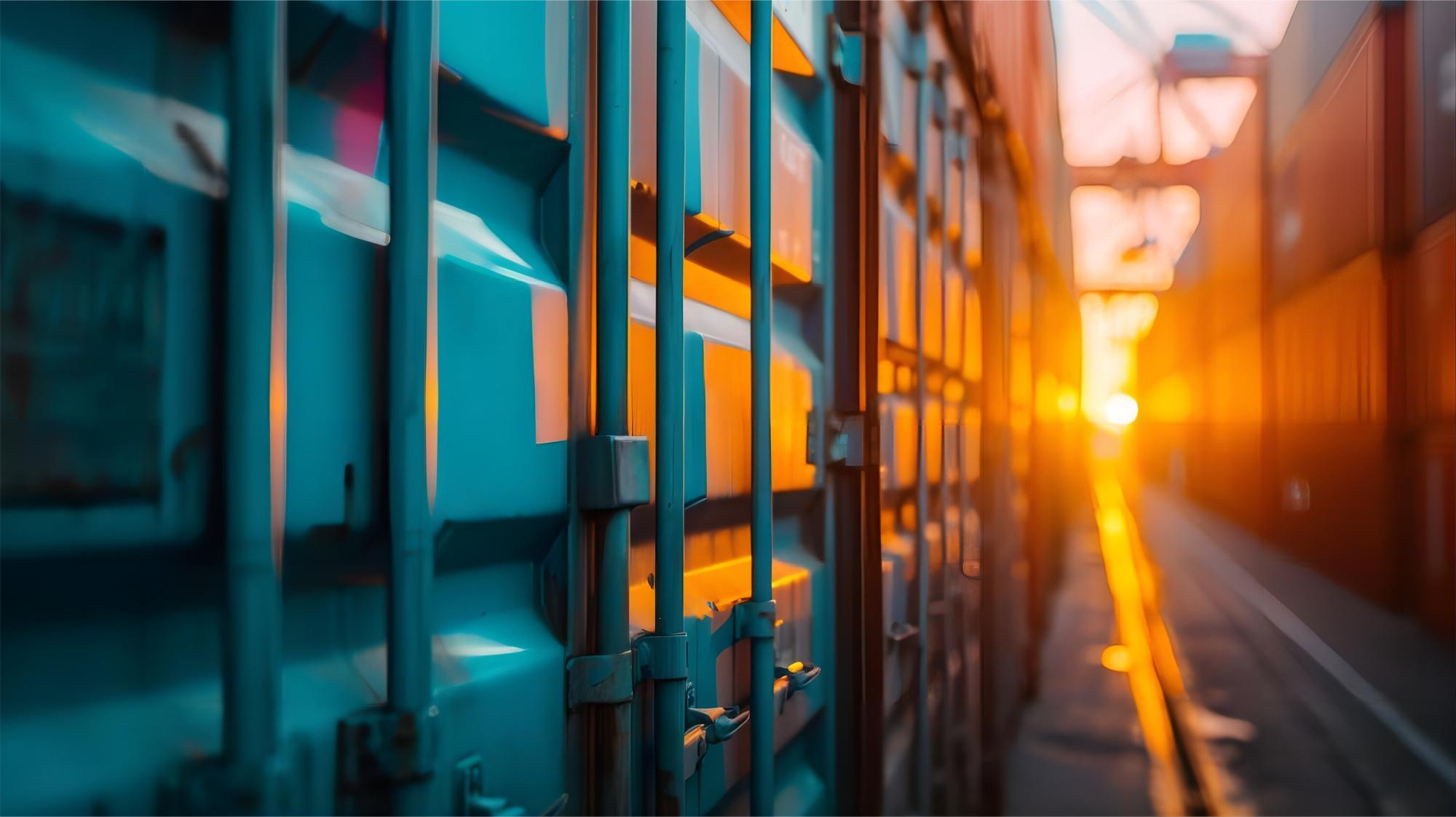 Logistics warehouse handling cargo for international export