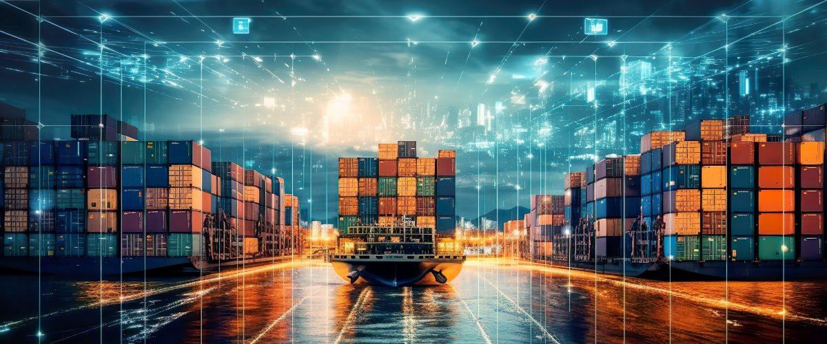 Logistics manager reviewing freight shipping documents