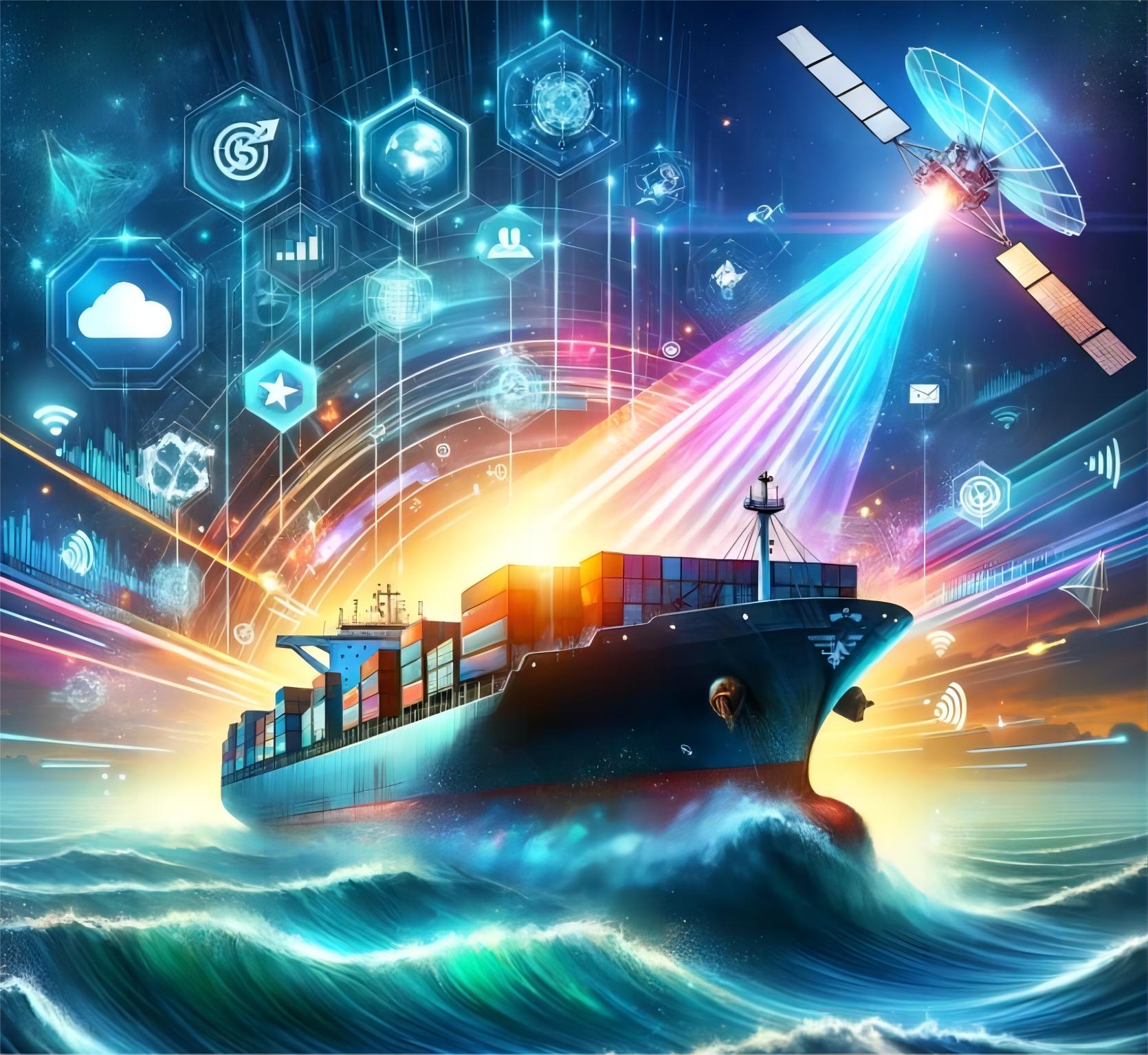 Cargo container ship at sea