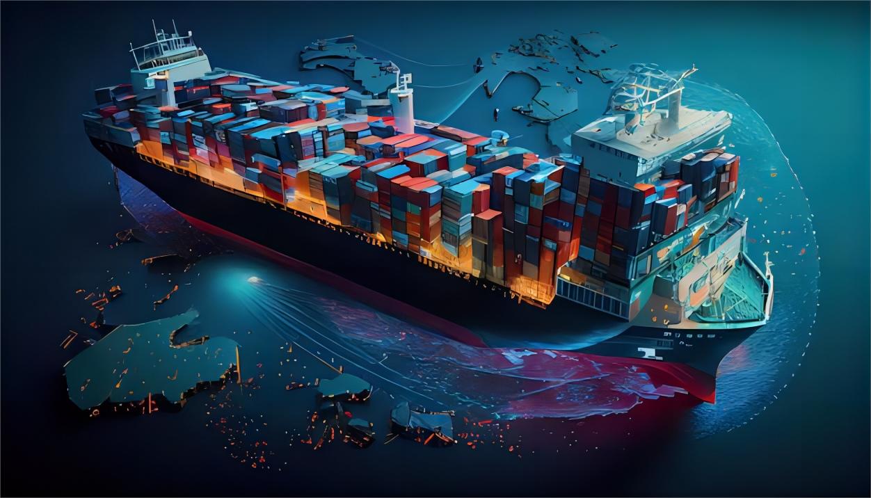 Logistics professional monitoring global shipping routes